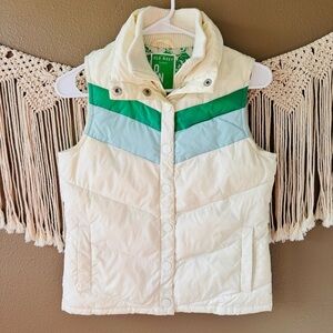 Y2K‎ Old Navy Colorful blue green Puffer Vest XS vintage Snap closure E